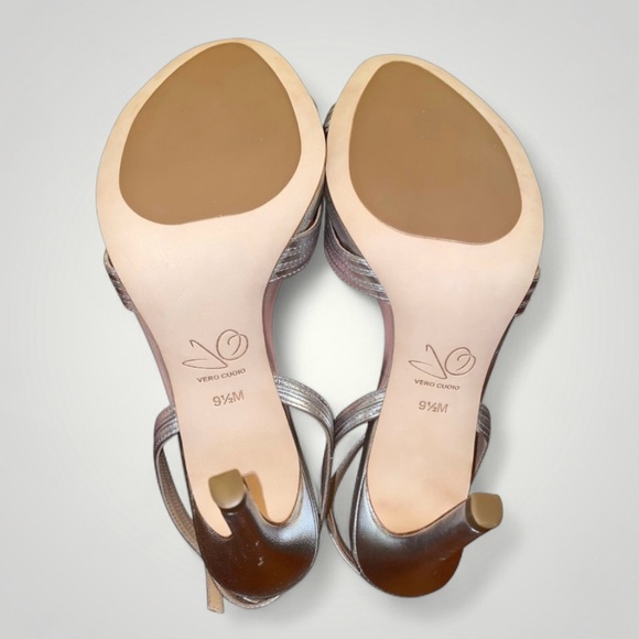 NEW JOAN OLOFF GALA SILVER METALLIC LUX NAPPA Size 9.5 - Picture 9 of 16